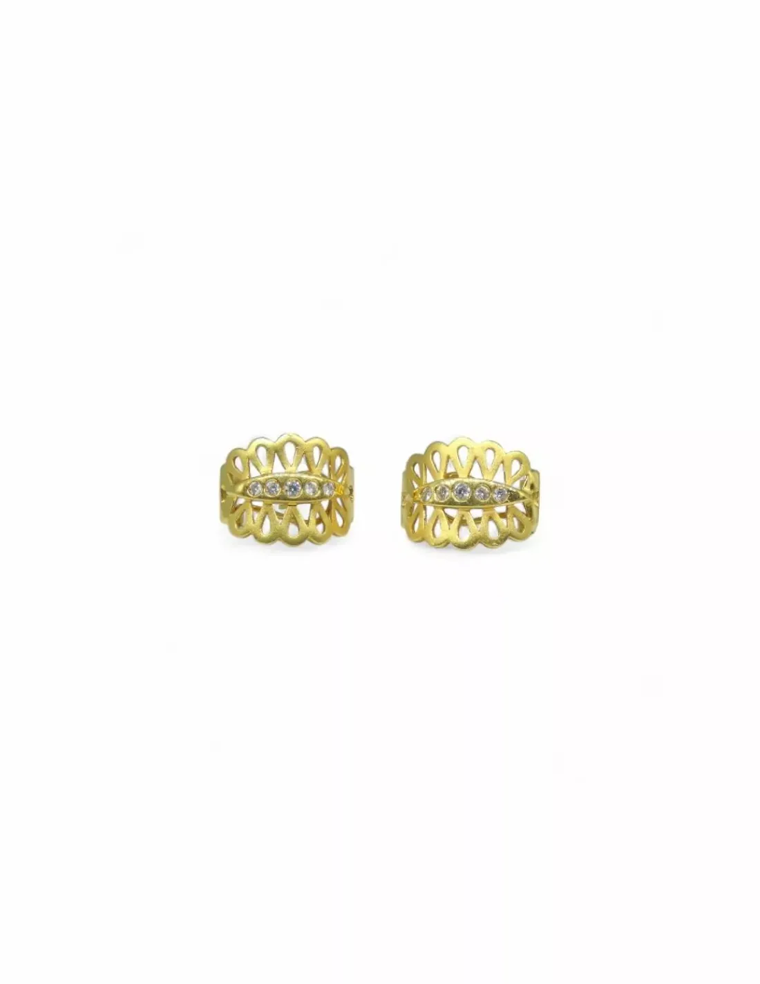 Hot Pendientes abanico con cinco circonitas oro 18k Pendientes De Oro