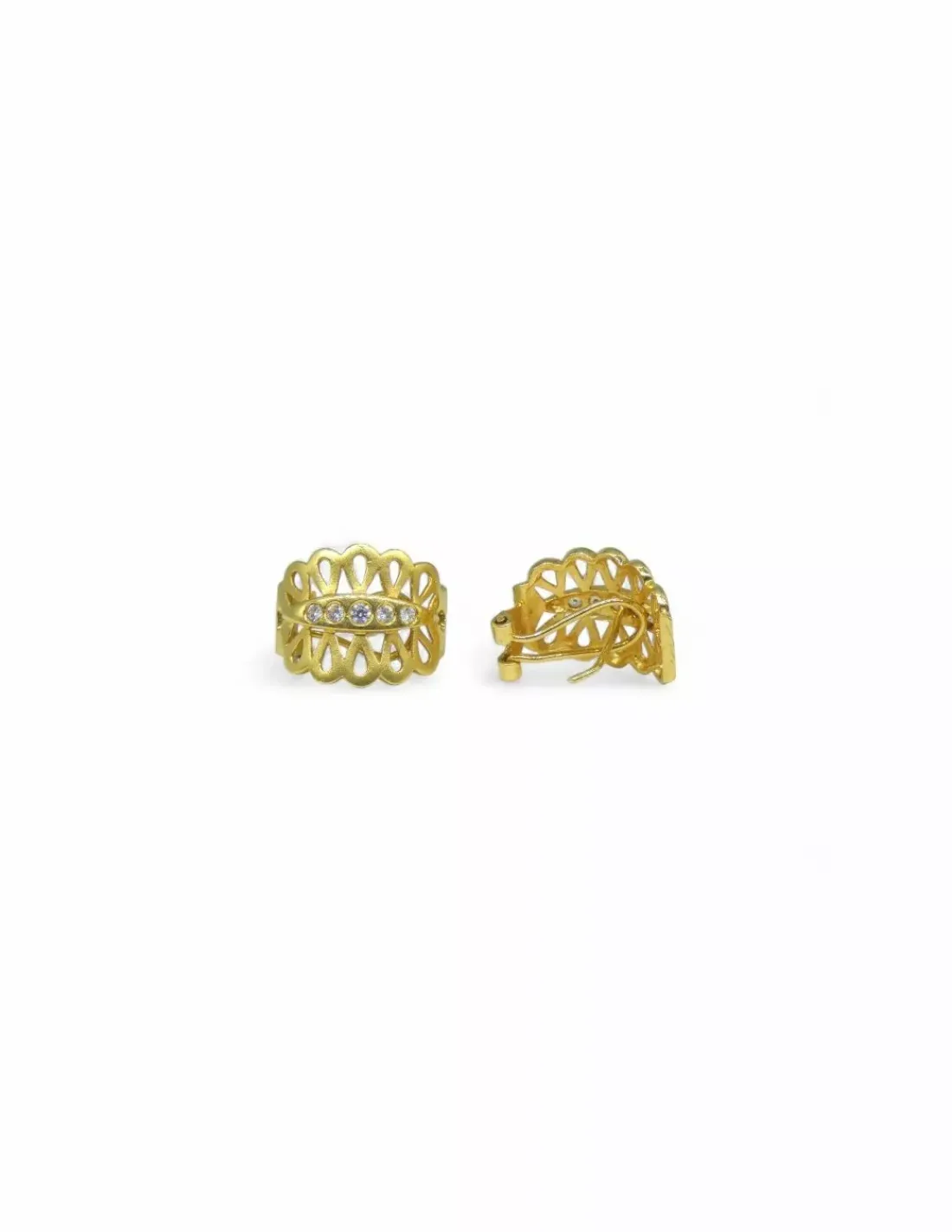 Hot Pendientes abanico con cinco circonitas oro 18k Pendientes De Oro