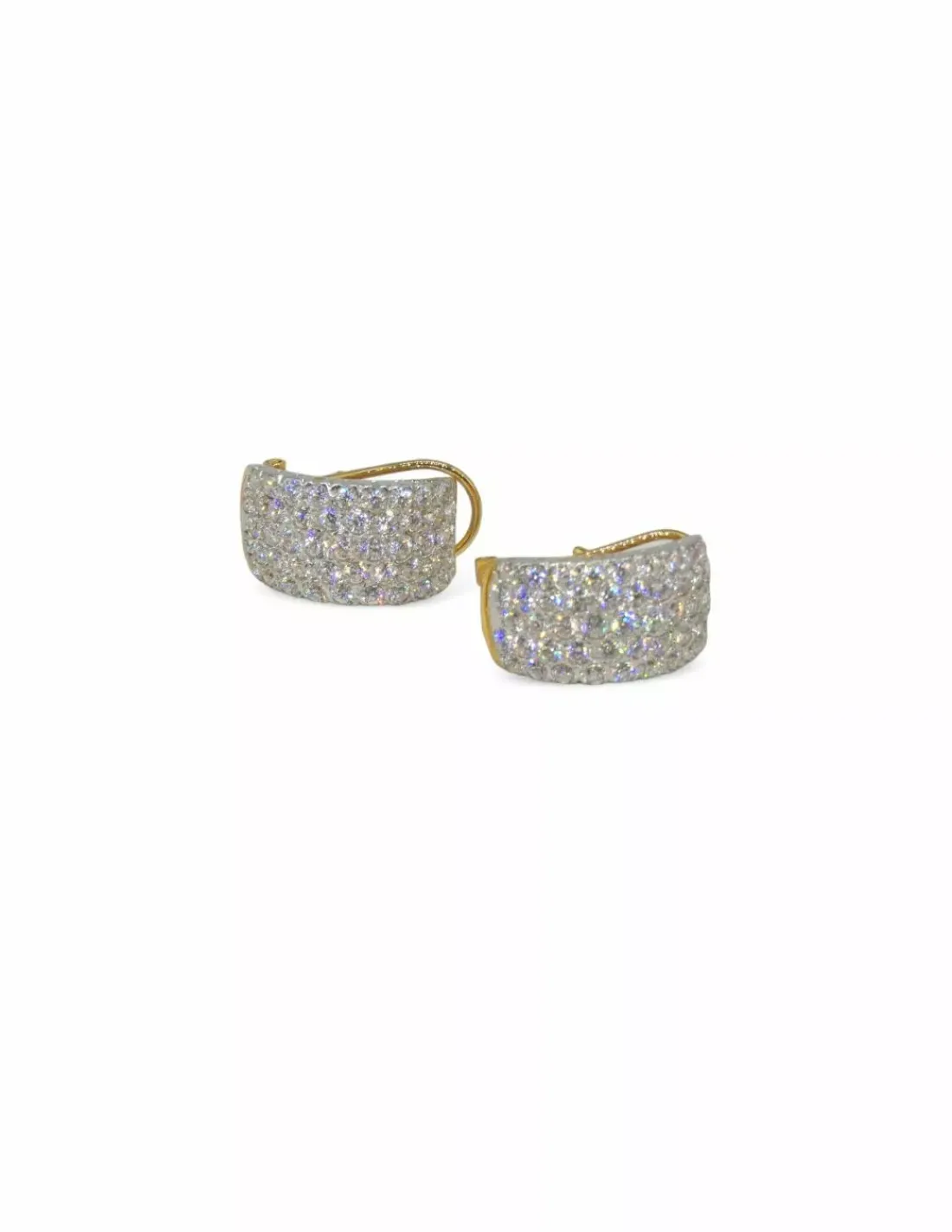 Flash Sale Pendientes anchos ovalados racimo circonitas oro 18k Pendientes De Oro