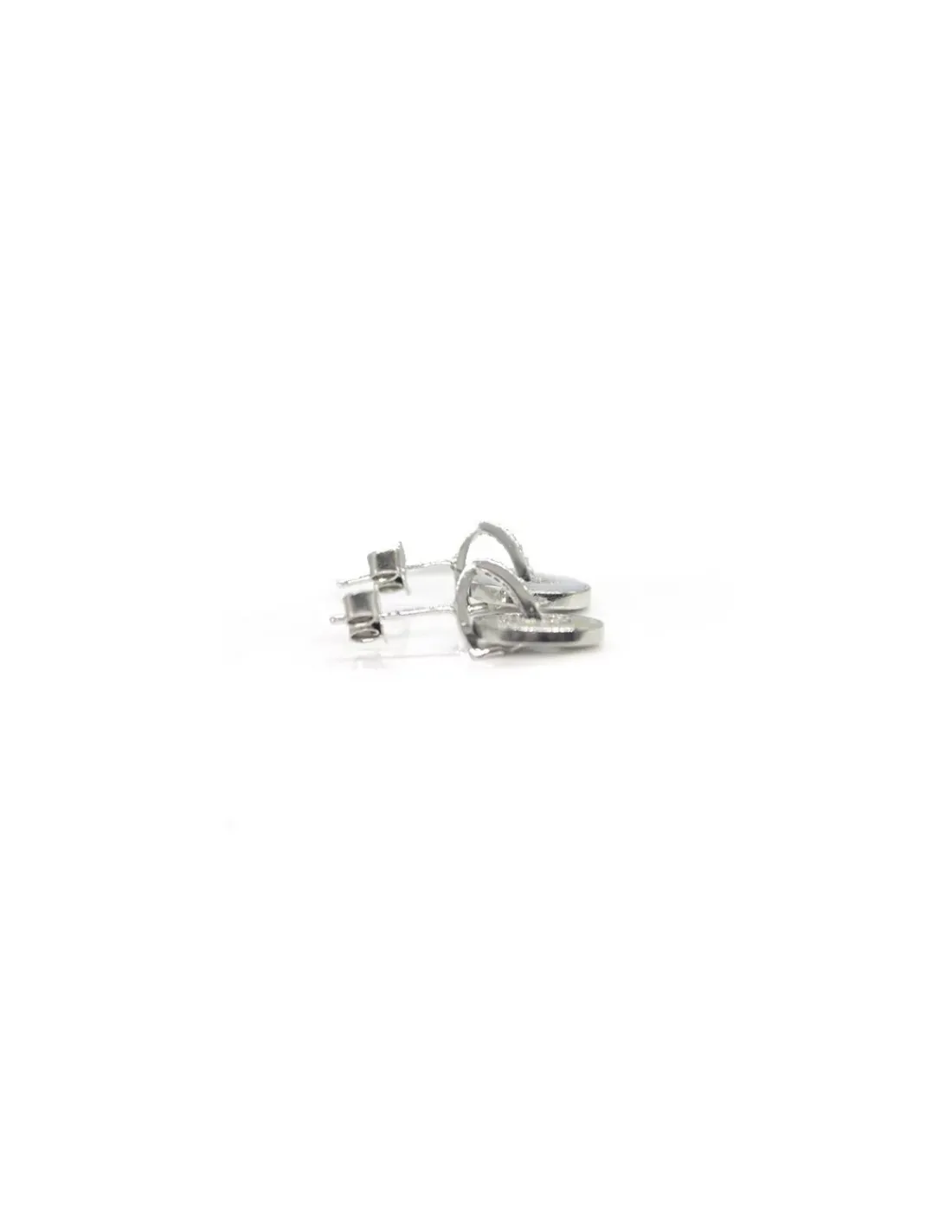 Shop Pendientes aro nácar y circonitas 16mm plata Pendientes De Plata