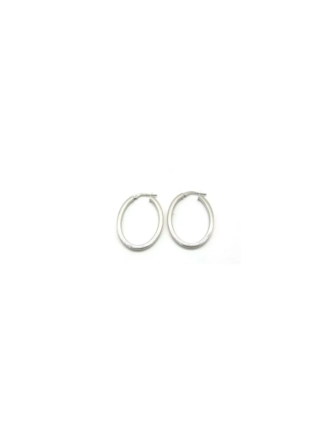 Online Pendientes aros ovalados 35mm plata rodiada Aros De Plata