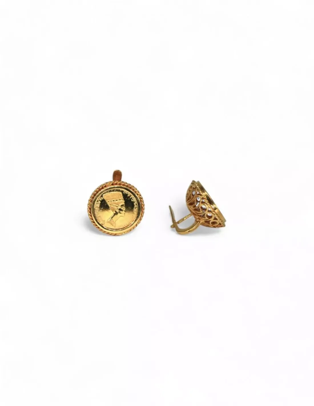 Shop Pendientes calados imagen egipcia oro 18k Pendientes De Oro