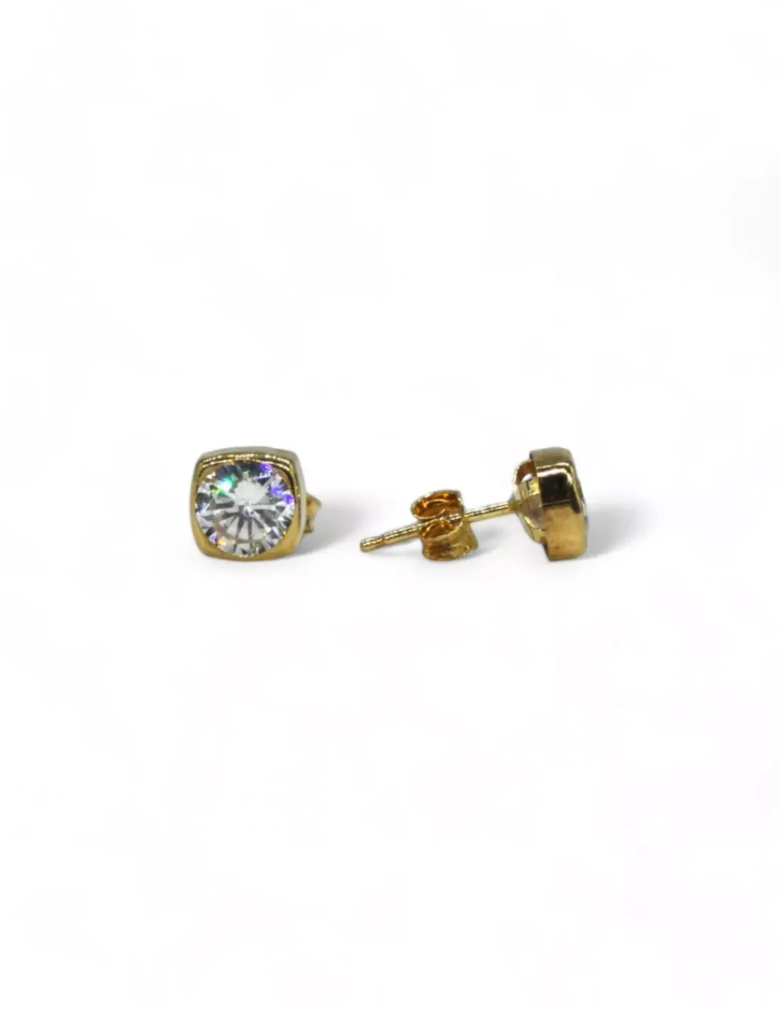 Flash Sale Pendientes chatón cuadrado oro 18k Pendientes De Oro