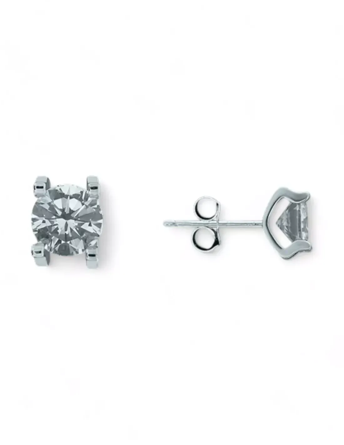 Flash Sale Pendientes circonita redonda 6mm plata 925 Pendientes De Plata