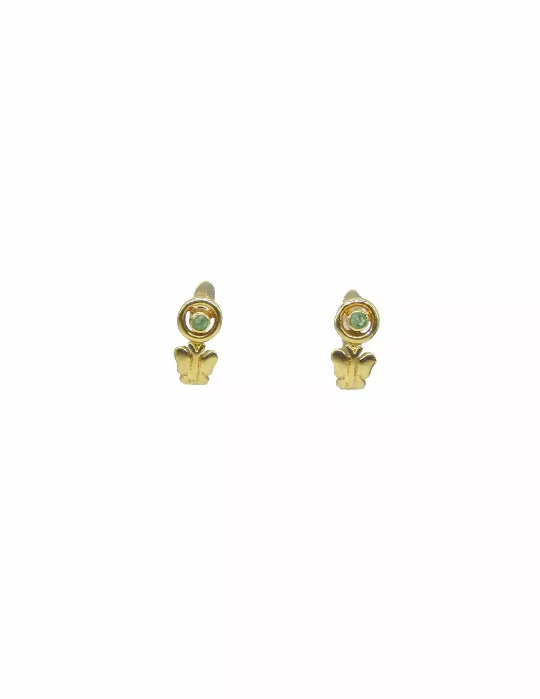 Shop Pendientes circonita verde y mariposas oro 18k Pendientes De Oro