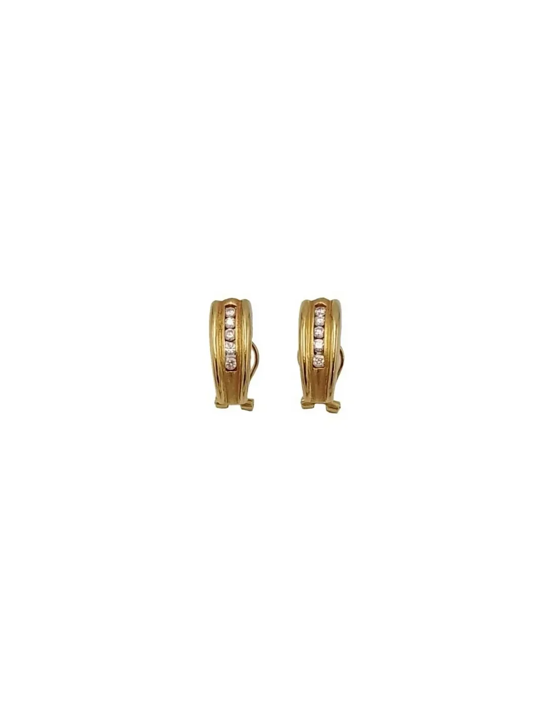 Outlet Pendientes con fila de circonitas oro 18k Pendientes De Oro