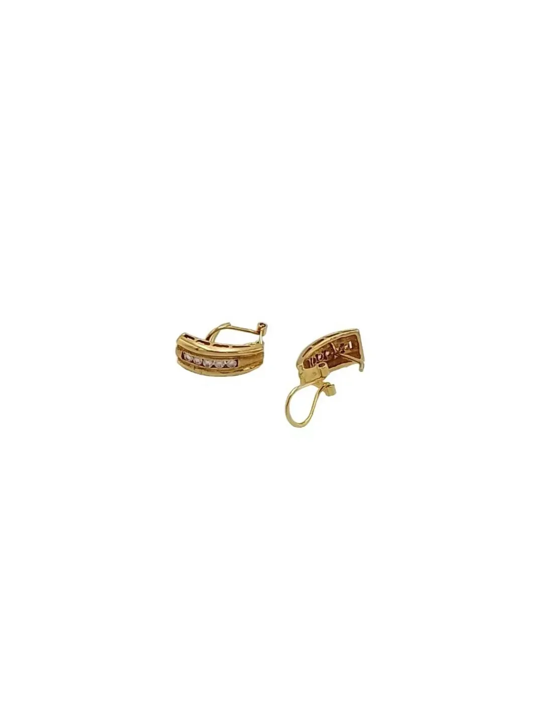 Outlet Pendientes con fila de circonitas oro 18k Pendientes De Oro