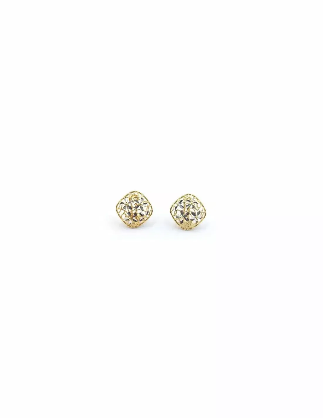 Store Pendientes con flores bicolor oro 18k Pendientes De Oro