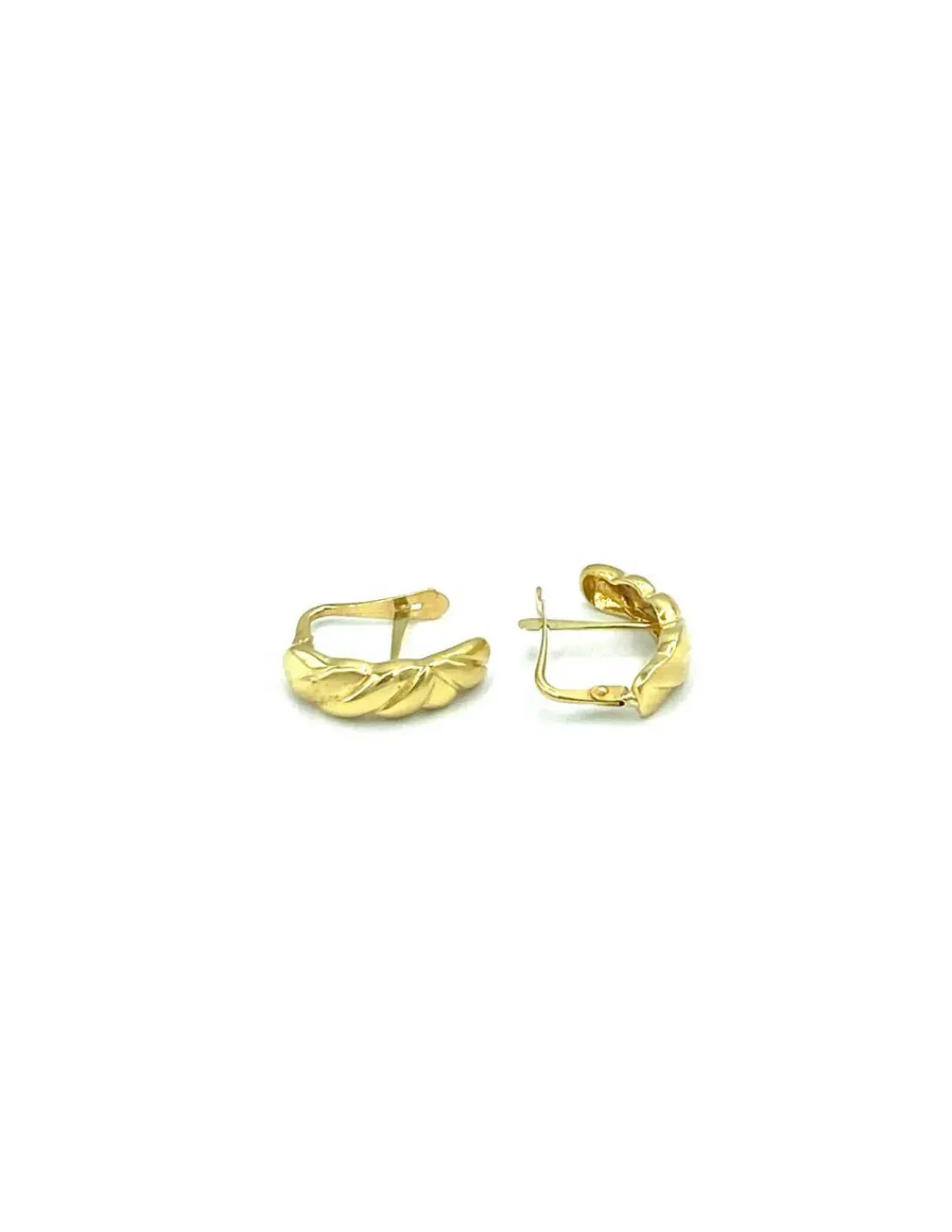 Discount Pendientes con líneas mate y brillo oro 18K Pendientes De Oro