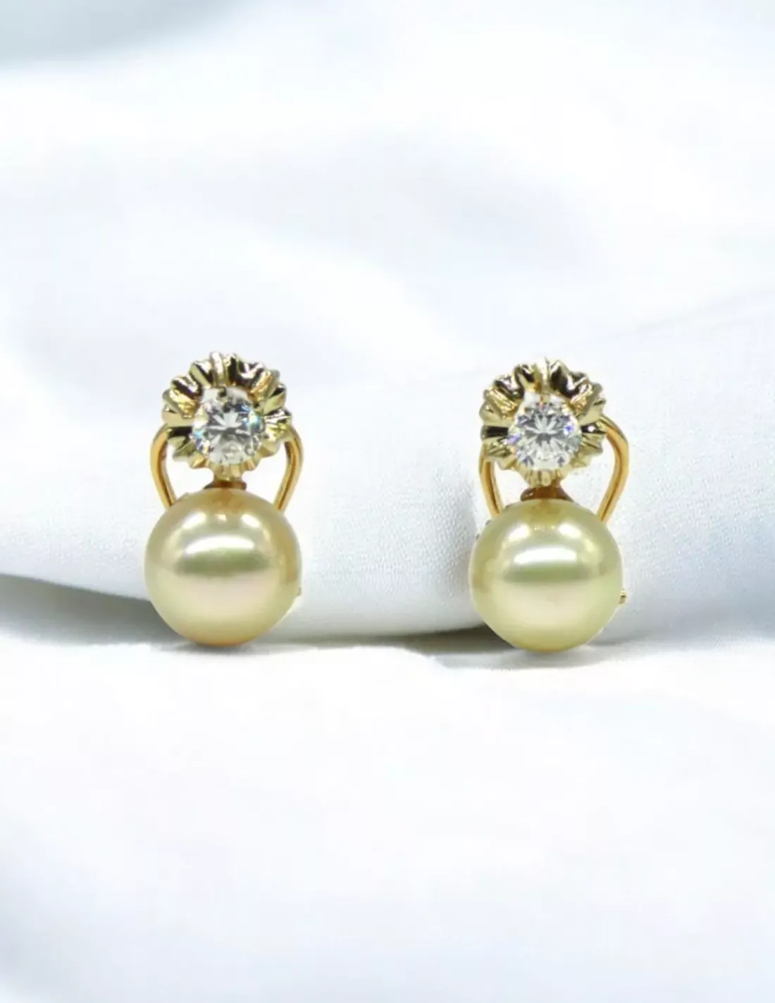 Sale Pendientes con perla y circonita oro 18k Pendientes De Oro