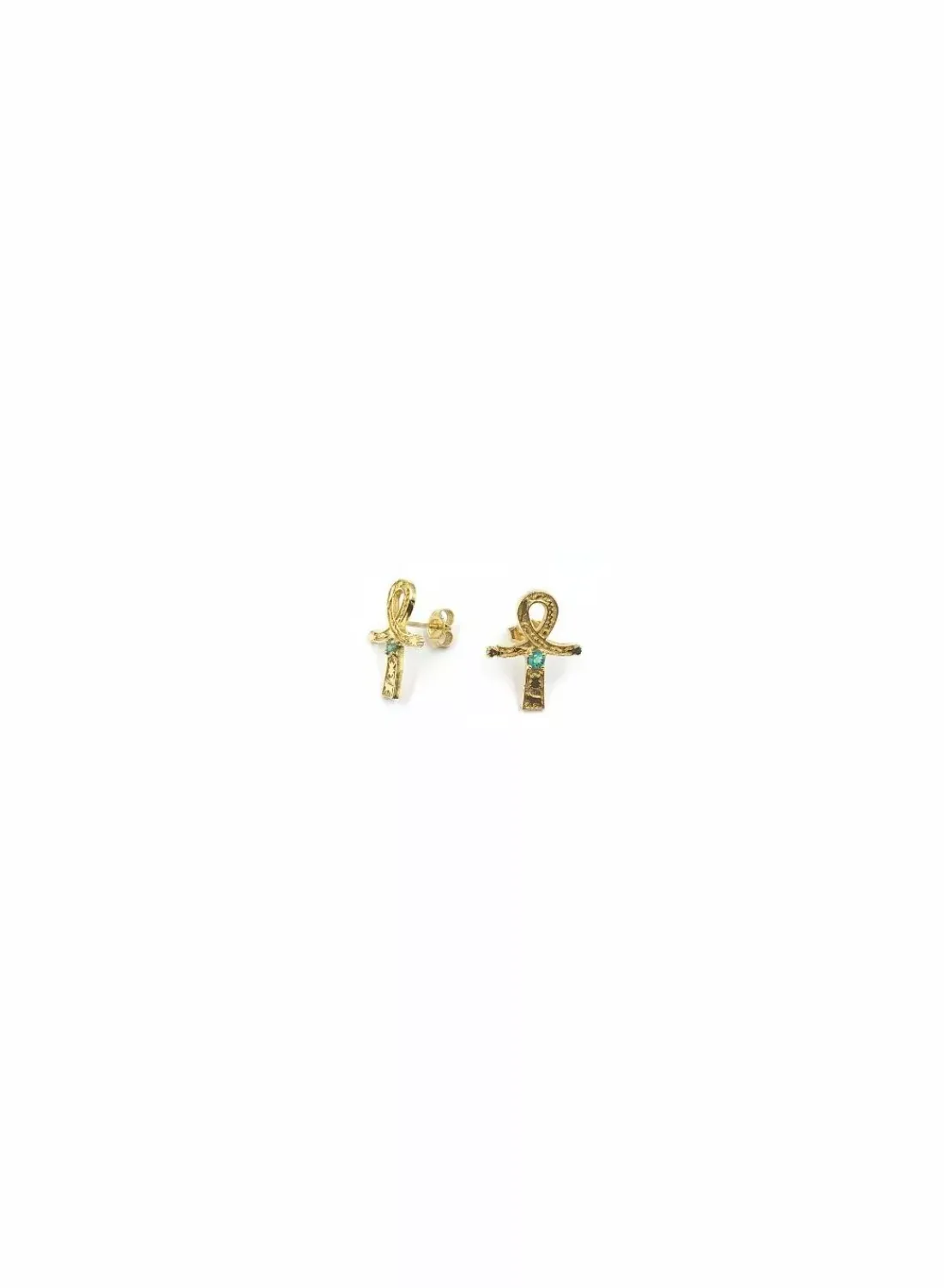 Store Pendientes cruz egipcia oro 18k Pendientes De Oro