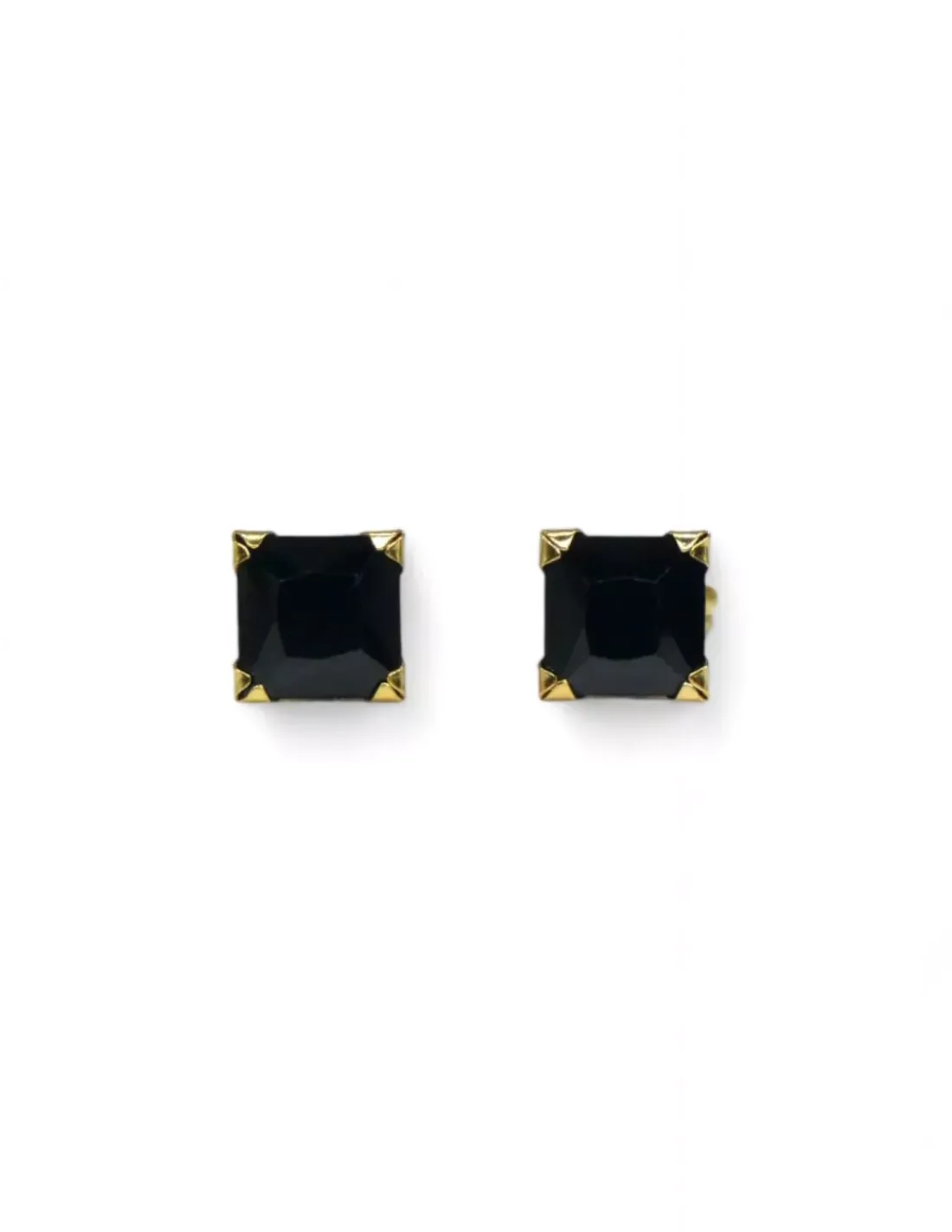 Sale Pendientes cuatro garras piedra negra oro 18k Pendientes De Oro