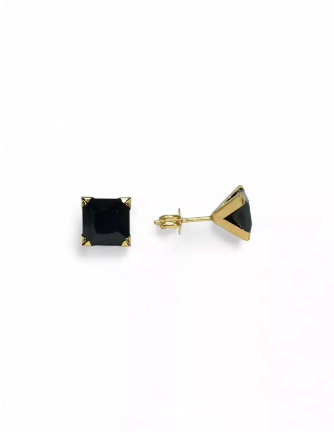 Sale Pendientes cuatro garras piedra negra oro 18k Pendientes De Oro