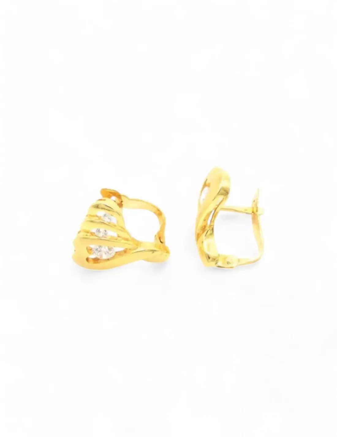Discount Pendientes de tres corazones calados con circonitas oro 18k Pendientes De Oro