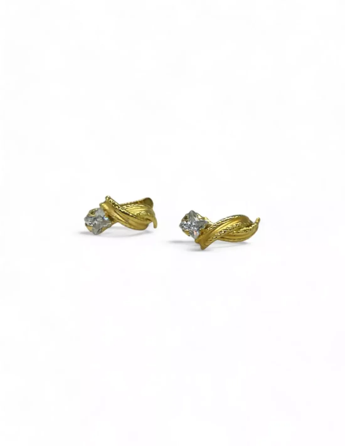 Discount Pendientes doble con circonita cuadrada oro 18k Pendientes De Oro