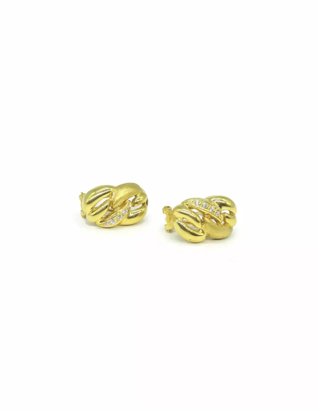 Clearance Pendientes entrelazados circonita  oro 18k Pendientes De Oro