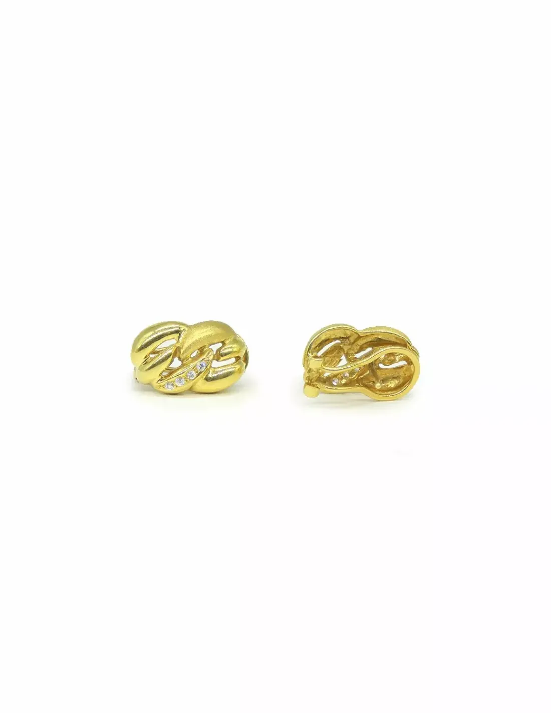 Clearance Pendientes entrelazados circonita  oro 18k Pendientes De Oro