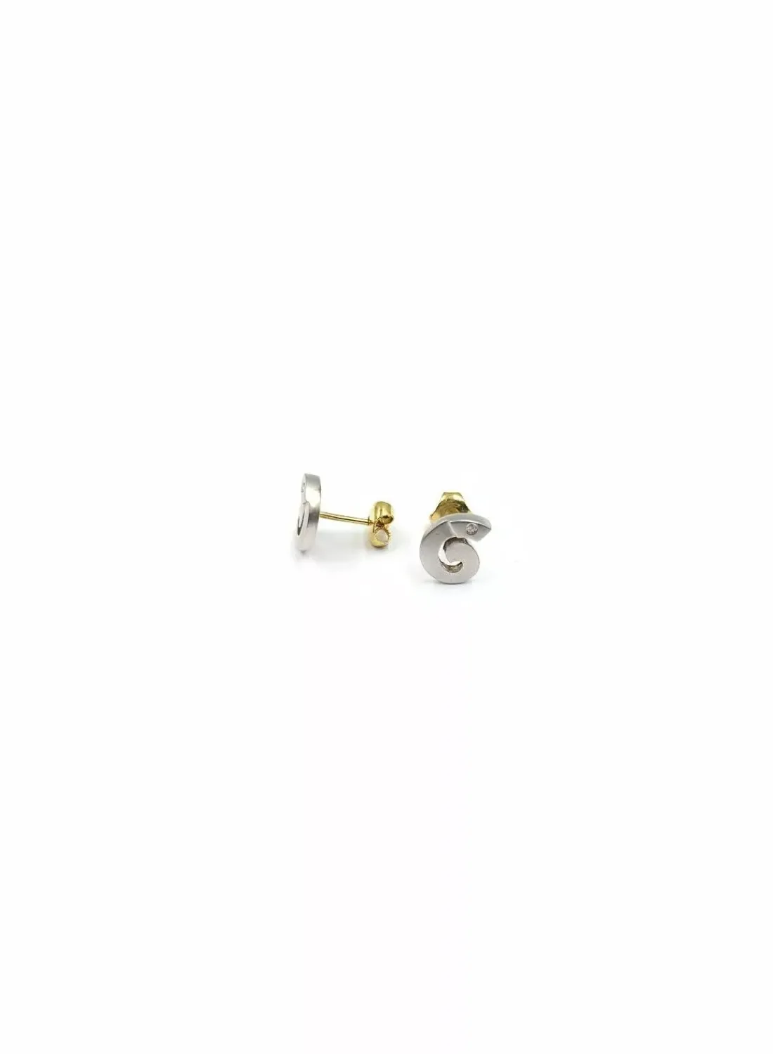 Hot Pendientes espiral bicolor oro 18k Pendientes De Oro