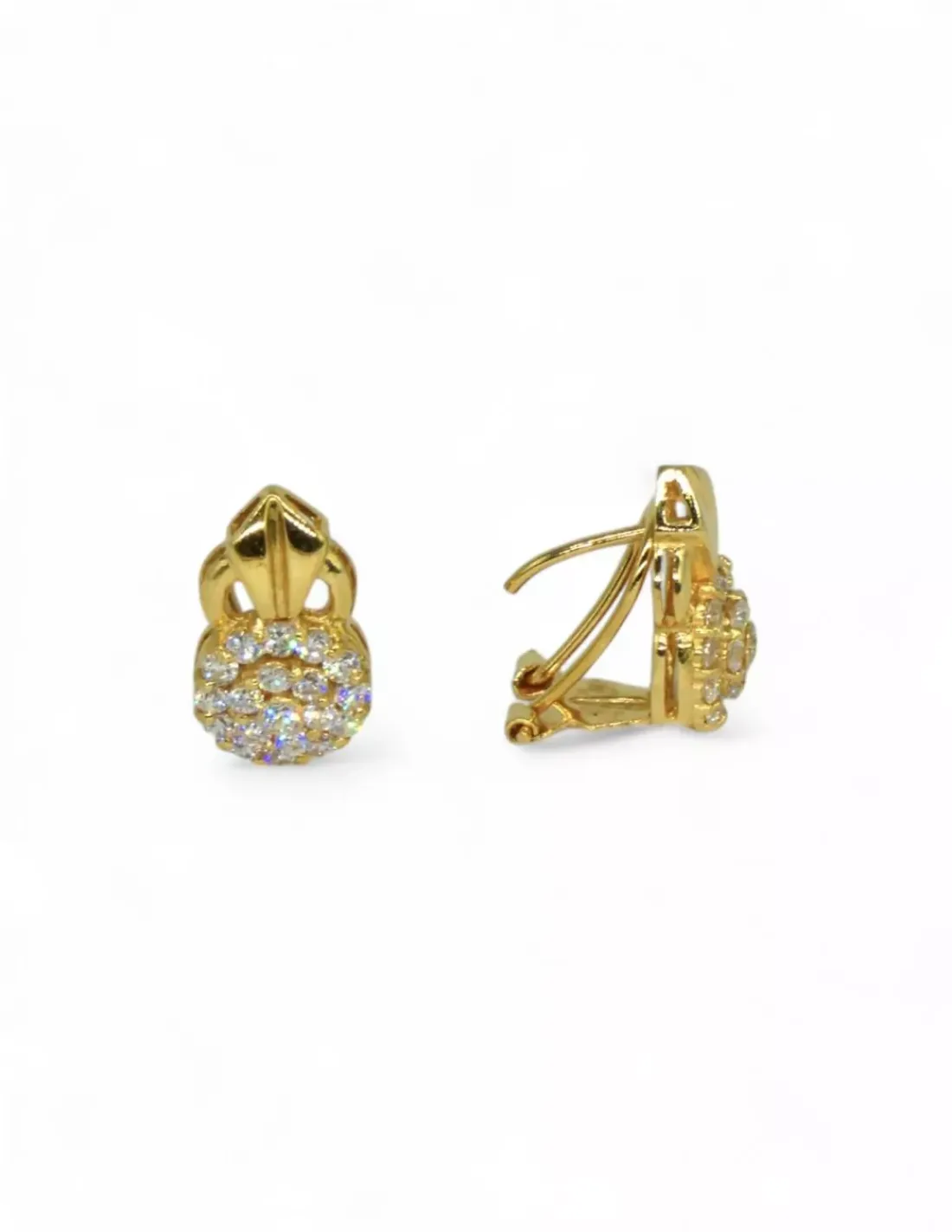 Clearance Pendientes flor circonitas oro 18k Pendientes De Oro