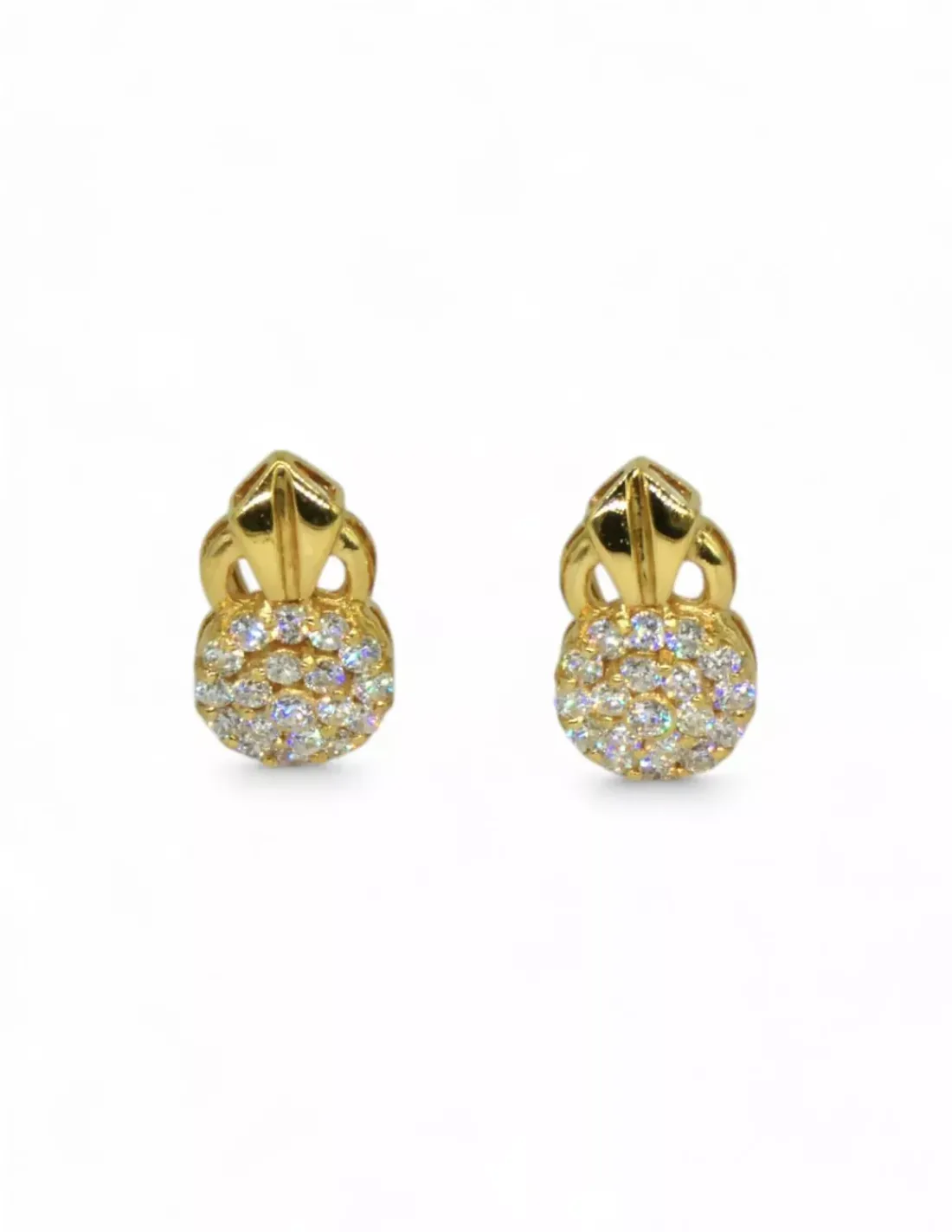 Clearance Pendientes flor circonitas oro 18k Pendientes De Oro