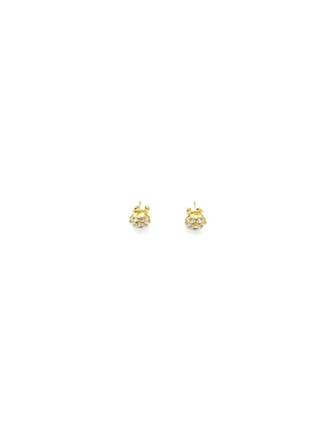 Cheap Pendientes flor circonitas oro 18k - 1cm Pendientes De Oro