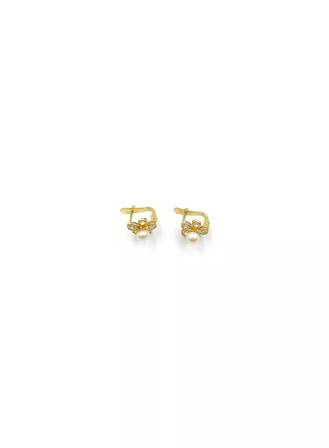 Best Sale Pendientes flor con perla oro 18k Pendientes De Perlas | Pendientes De Oro