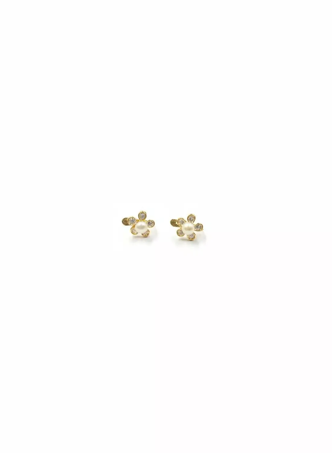 Best Sale Pendientes flor con perla oro 18k Pendientes De Perlas | Pendientes De Oro