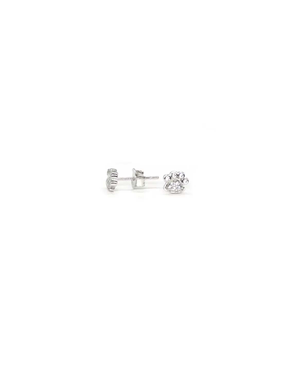 Flash Sale Pendientes huella con circonitas 5x6mm plata rodiada Pendientes De Plata