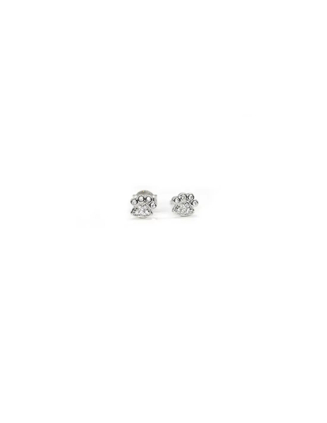 Flash Sale Pendientes huella con circonitas 5x6mm plata rodiada Pendientes De Plata