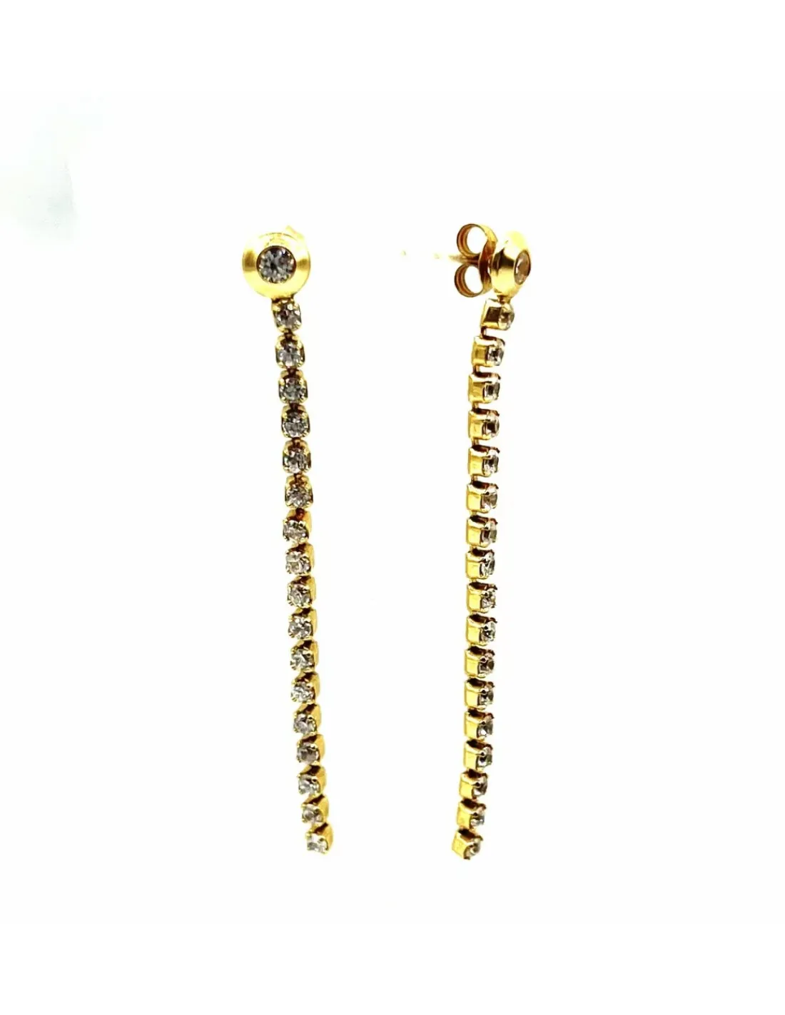 Outlet Pendientes largos circonitas 18k Pendientes De Oro