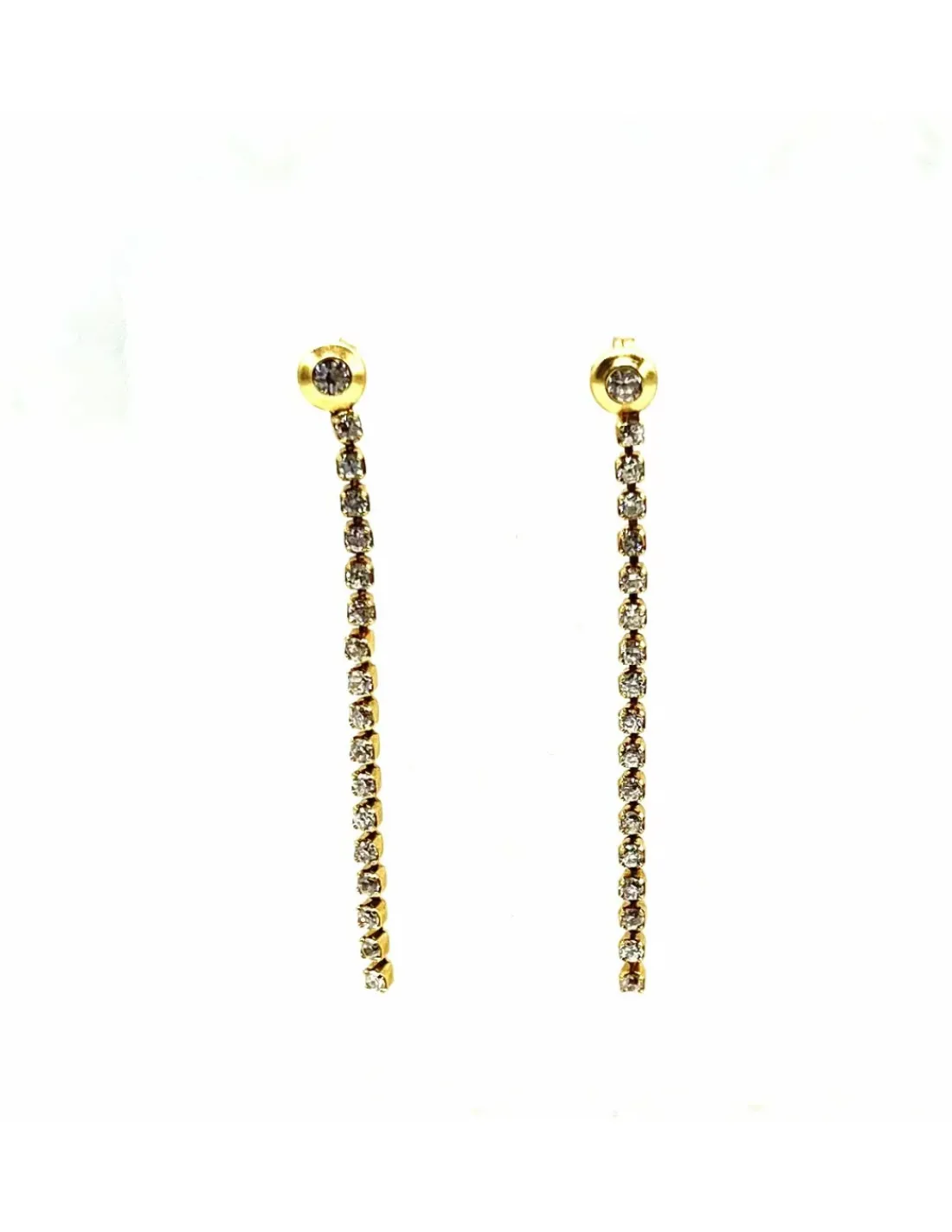 Outlet Pendientes largos circonitas 18k Pendientes De Oro