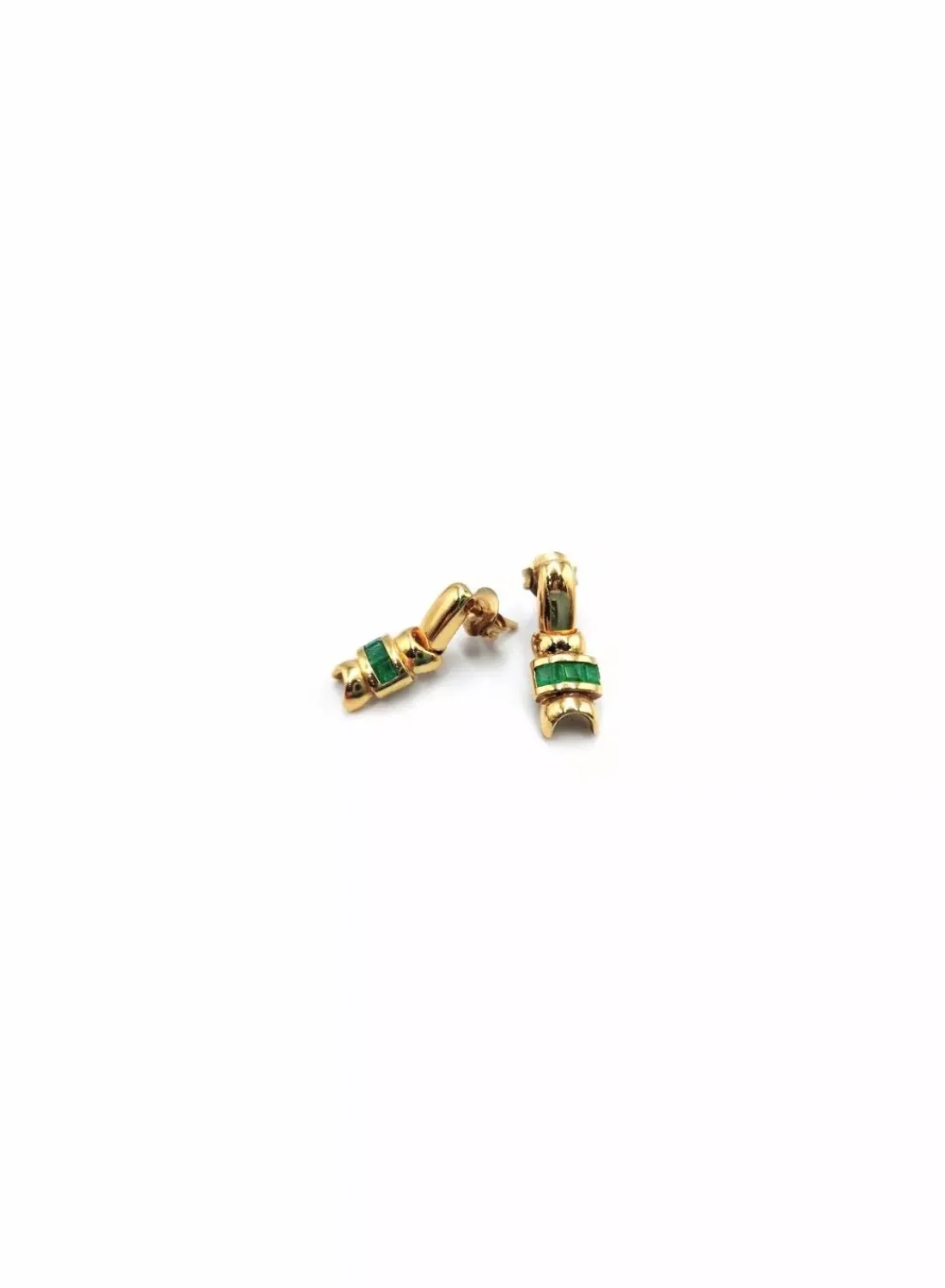 Online Pendientes largos piedras tono verde oro 18k Pendientes De Oro