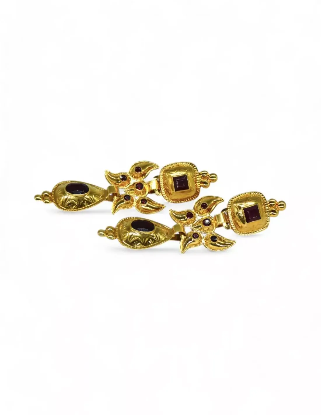 Outlet Pendientes largos tallaje antiguo piedras oro 18k Pendientes De Oro