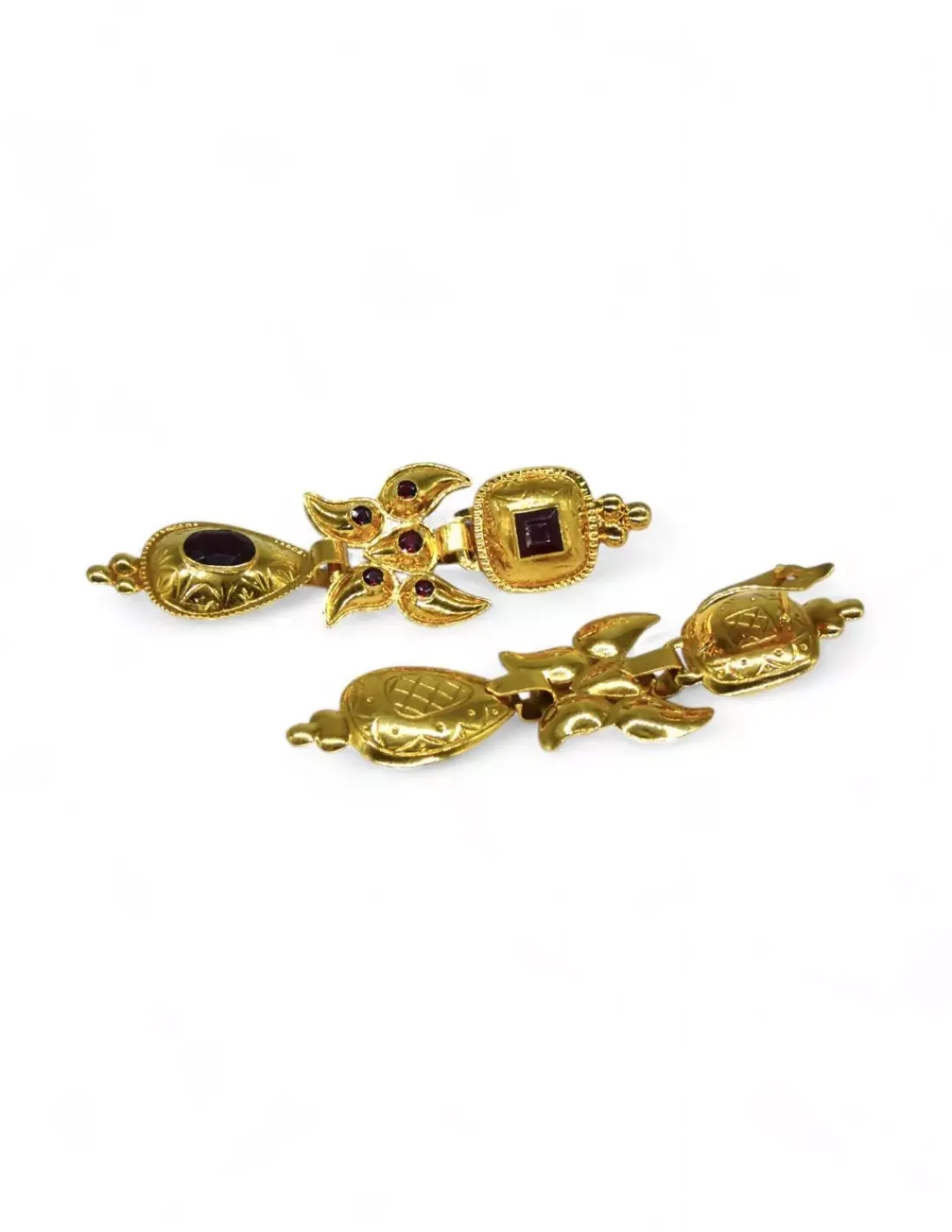 Outlet Pendientes largos tallaje antiguo piedras oro 18k Pendientes De Oro