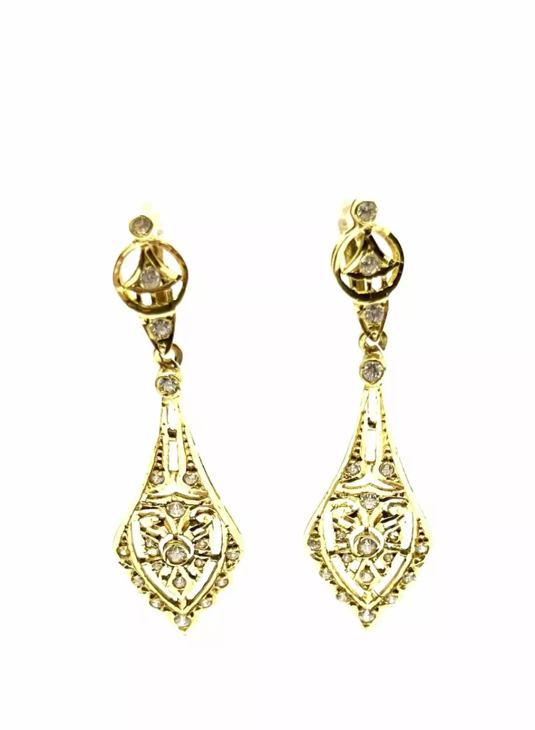 Clearance Pendientes lágrimas largos 18k Pendientes De Oro