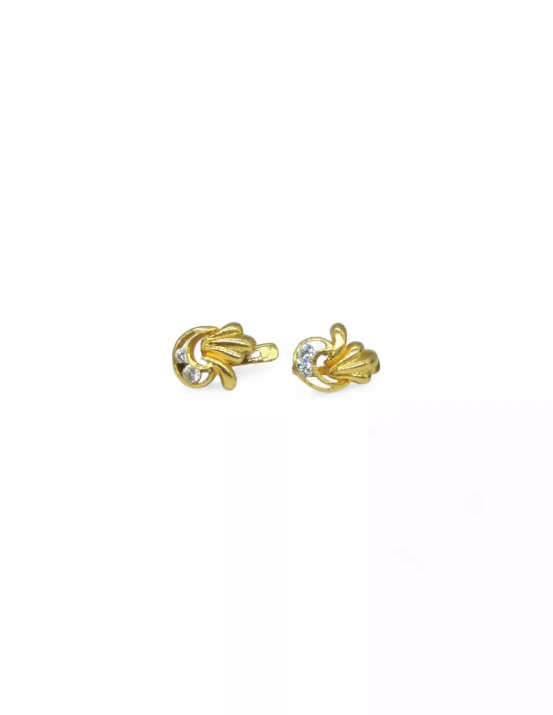 Clearance Pendientes luna y concha circonitas oro 18k Pendientes De Oro