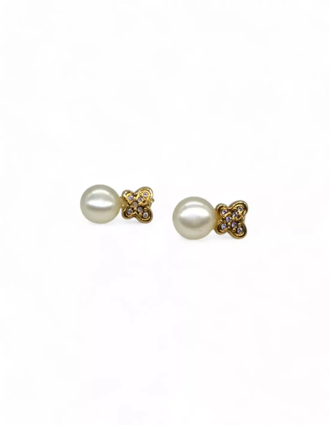 Cheap Pendientes mariposa con perla oro 18k Pendientes De Perlas | Pendientes De Oro