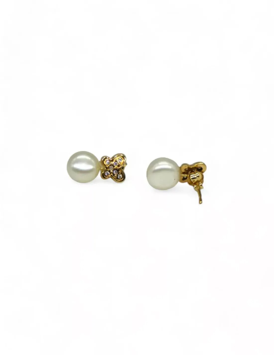 Cheap Pendientes mariposa con perla oro 18k Pendientes De Perlas | Pendientes De Oro