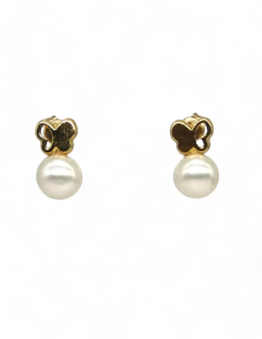 Flash Sale Pendientes mariposa y perla oro 18k Pendientes De Perlas | Pendientes De Oro