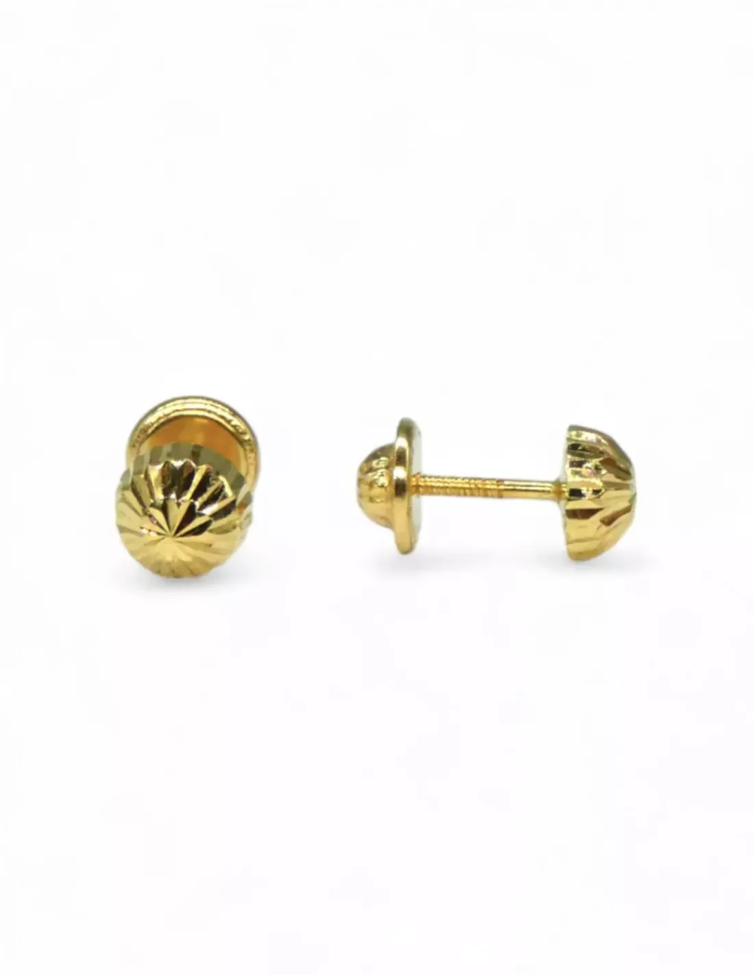 Flash Sale Pendientes media bola labrada oro 18k Pendientes De Oro