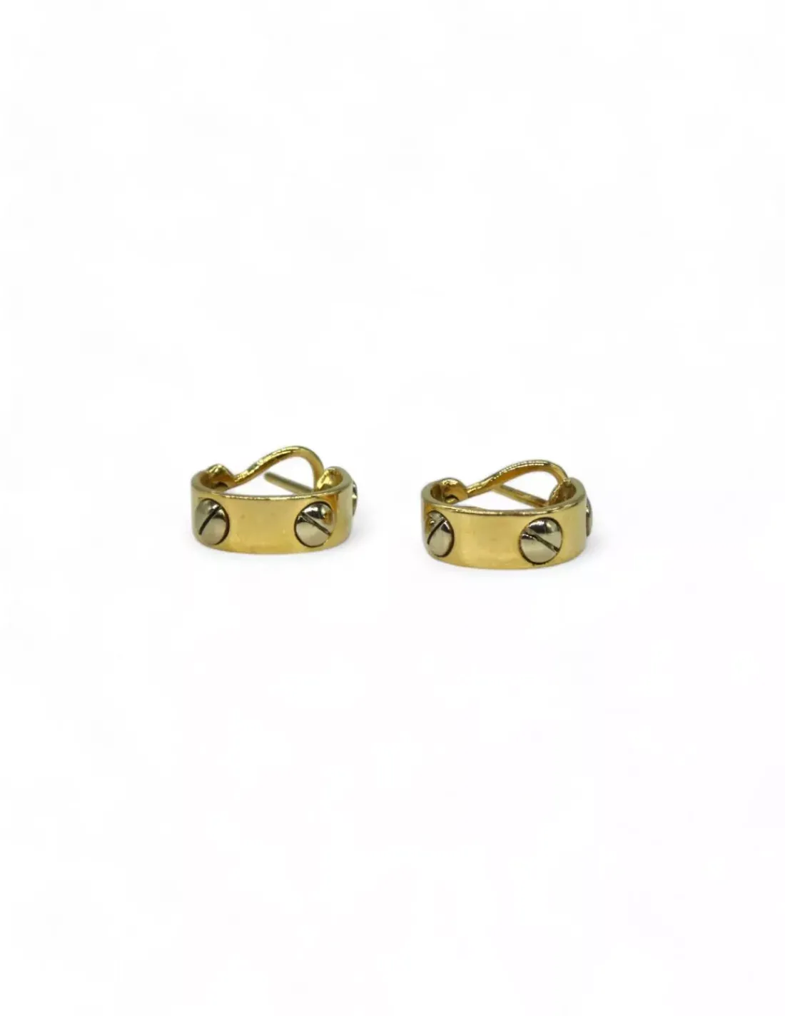 Online Pendientes medio aro con tres tornillos oro 18k Aros De Oro | Pendientes De Oro