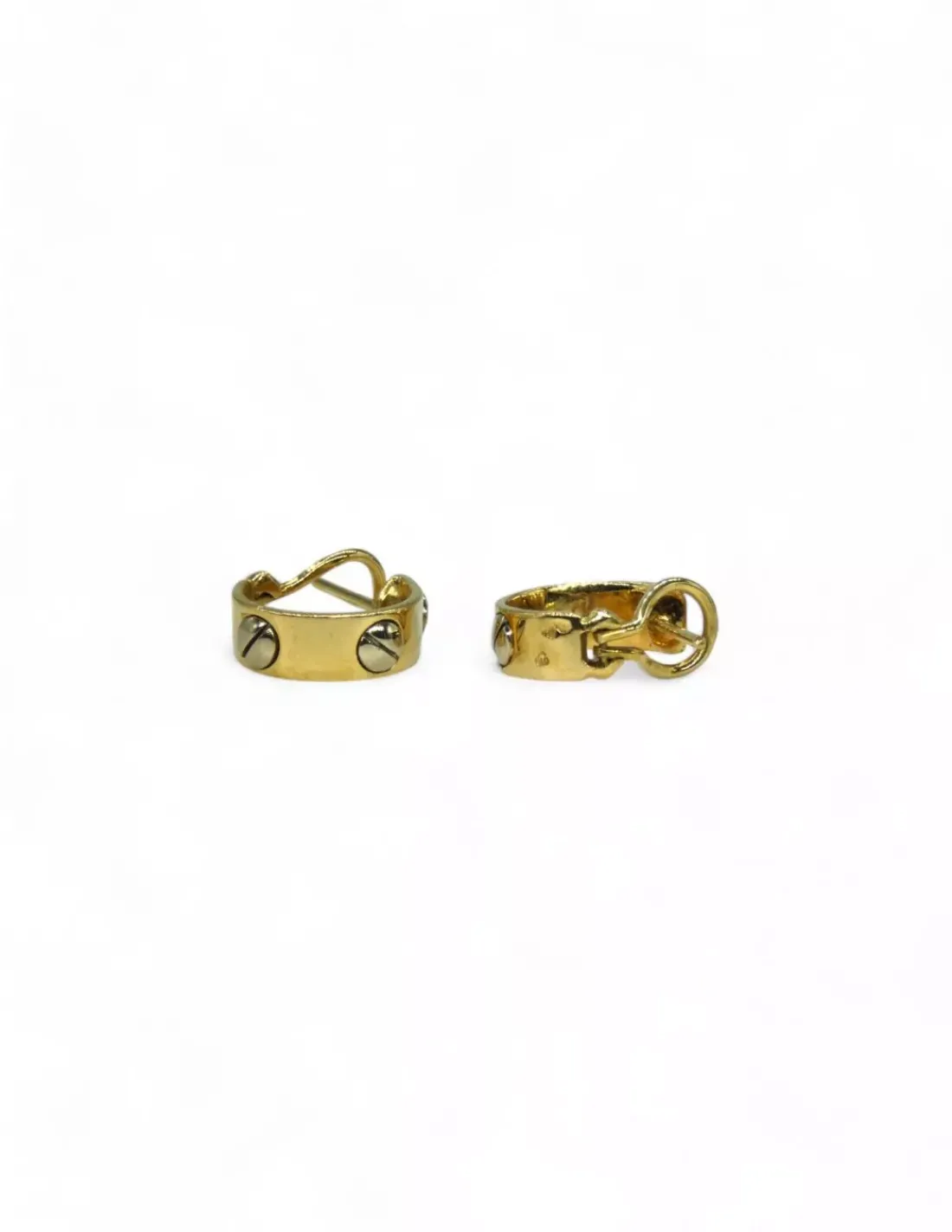 Online Pendientes medio aro con tres tornillos oro 18k Aros De Oro | Pendientes De Oro