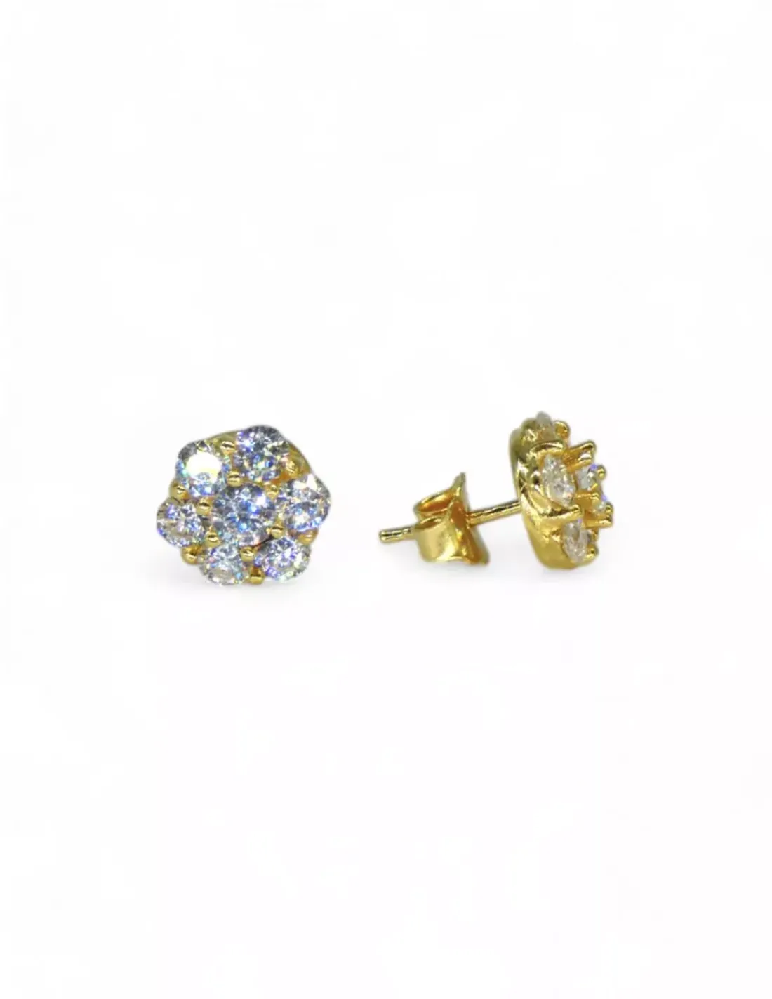 Store Pendientes motivo flor con circonitas oro 18k Pendientes De Oro