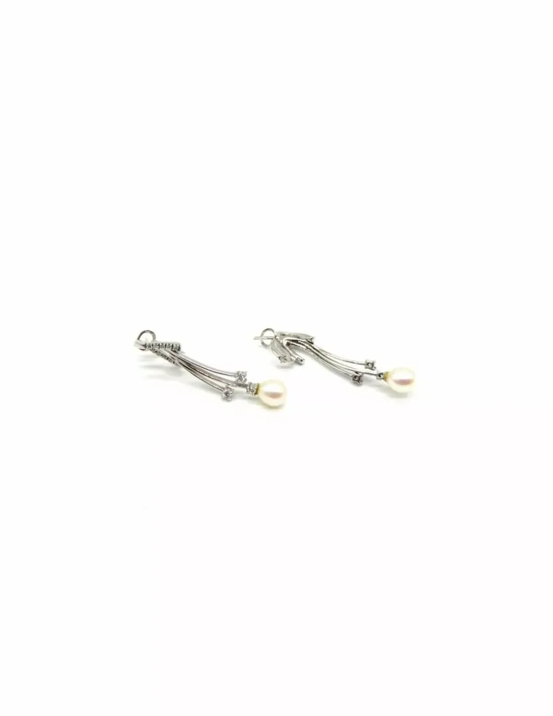 Store Pendientes Novia Perla Oro Blanco 18k Pendientes De Perlas | Pendientes De Oro