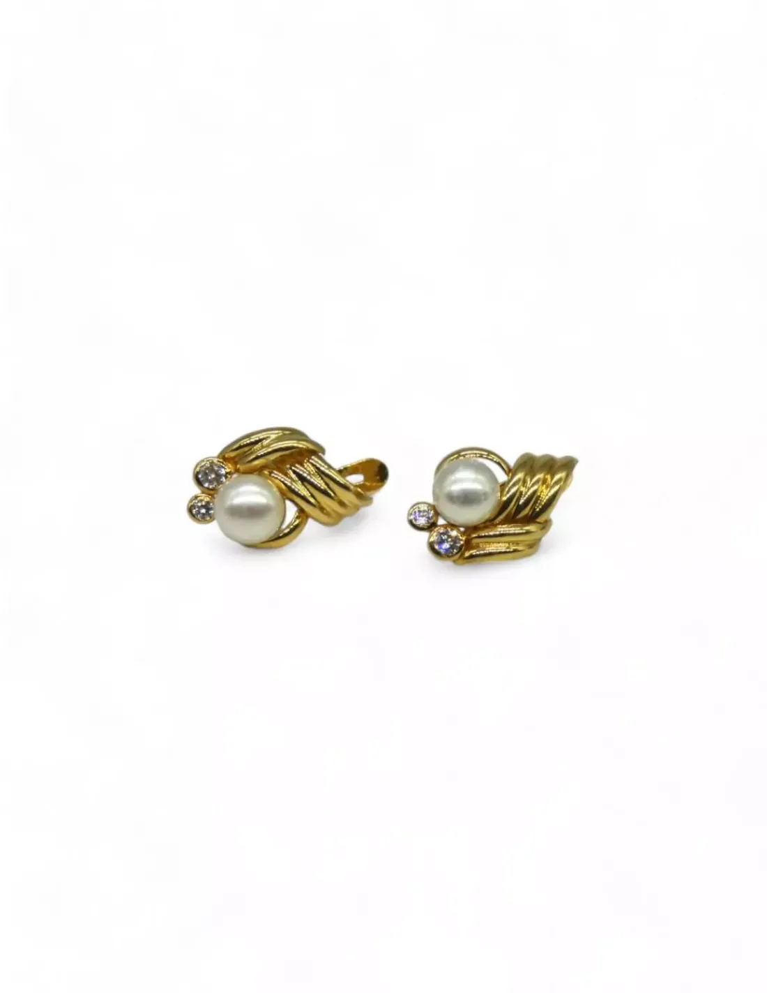 Fashion Pendientes nudo con perla y circonita oro 18k Pendientes De Oro