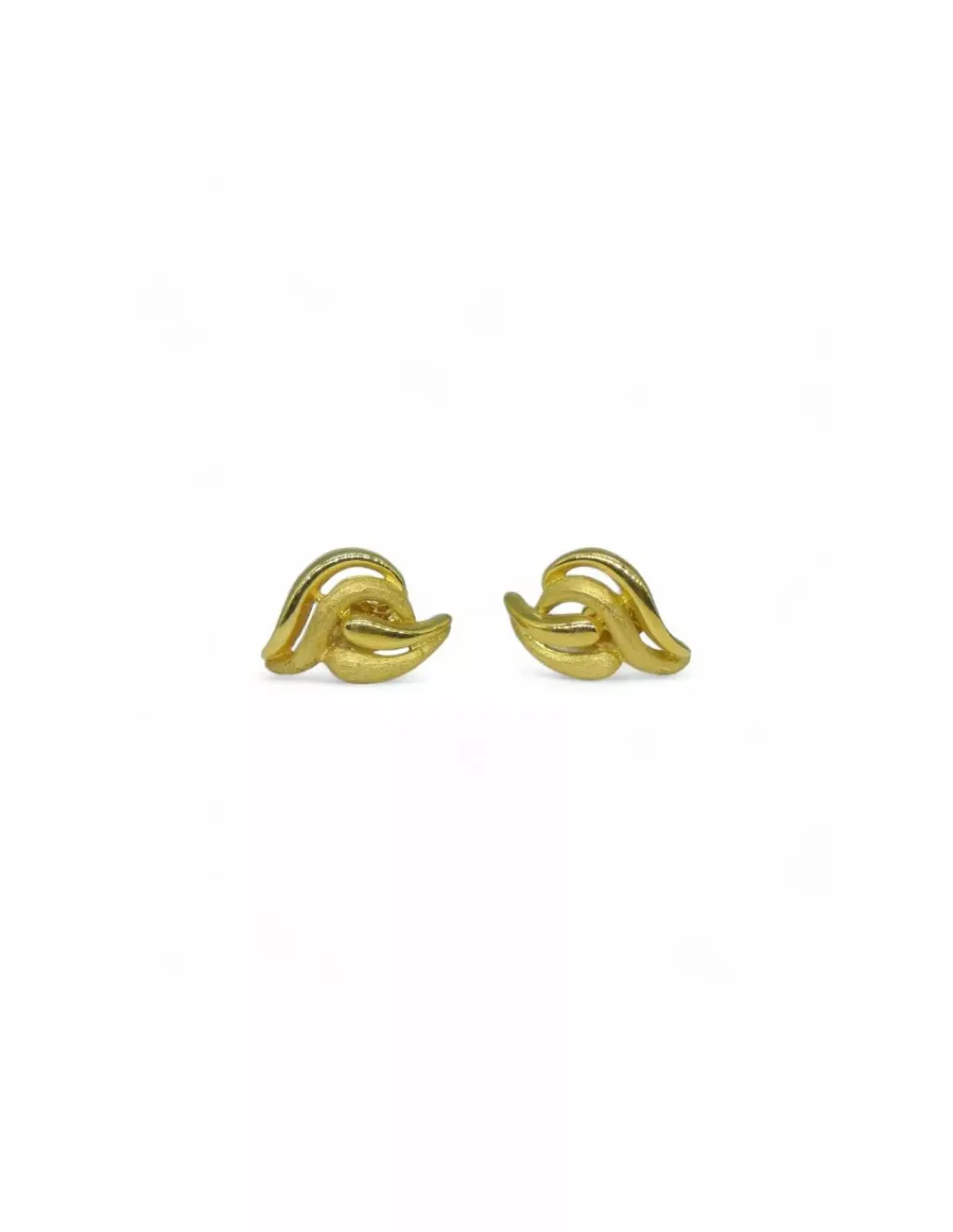 Clearance Pendientes ondas brillo y mate oro 18k Pendientes De Oro