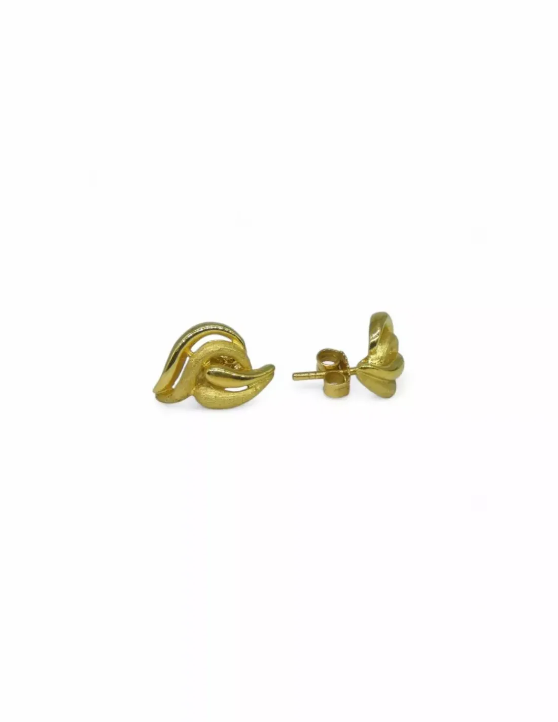 Clearance Pendientes ondas brillo y mate oro 18k Pendientes De Oro