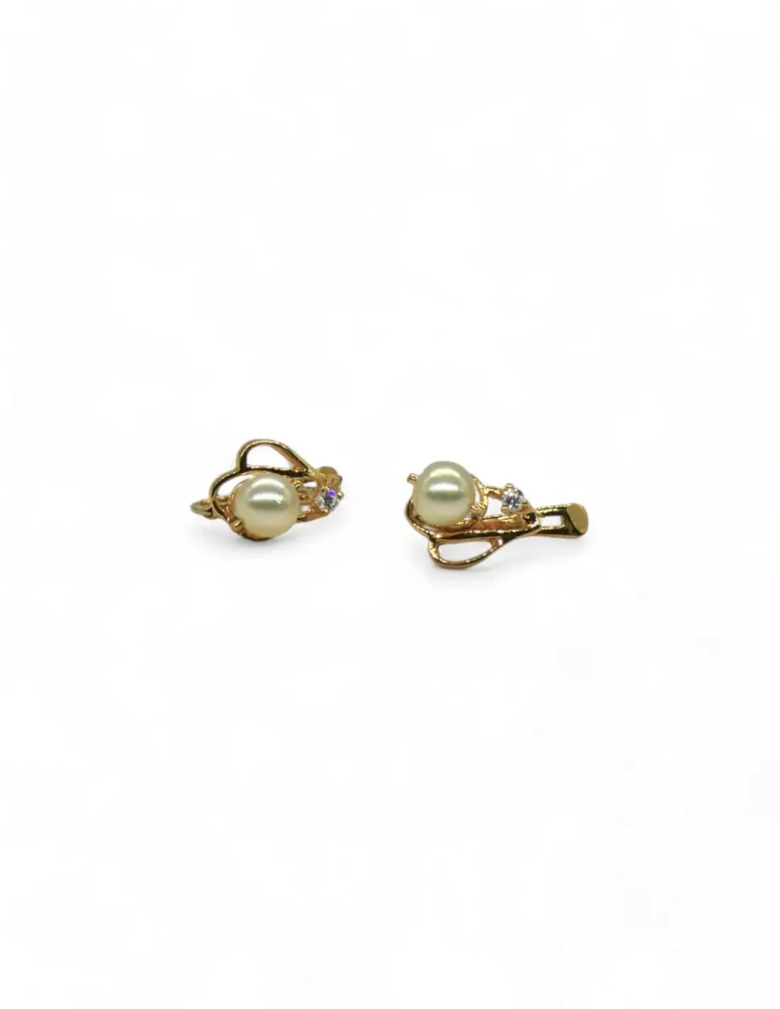 Cheap Pendientes ondas perla y circonitas oro 18k Pendientes De Oro