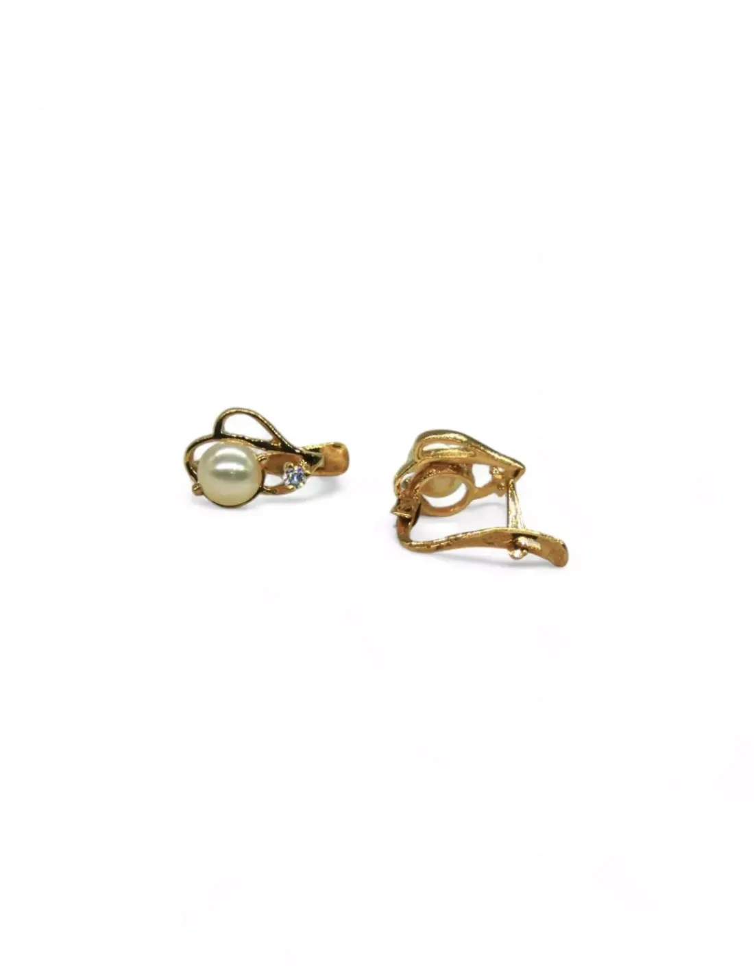 Cheap Pendientes ondas perla y circonitas oro 18k Pendientes De Oro