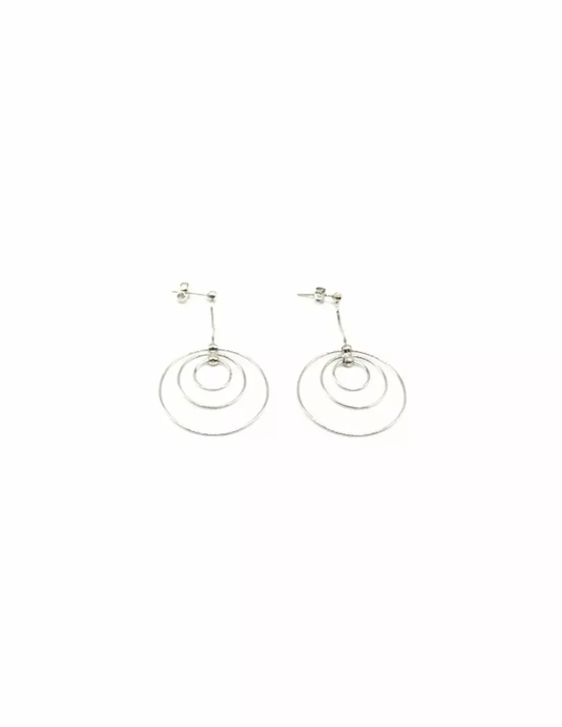 Cheap Pendientes oro blanco largos triple aro Pendientes De Oro